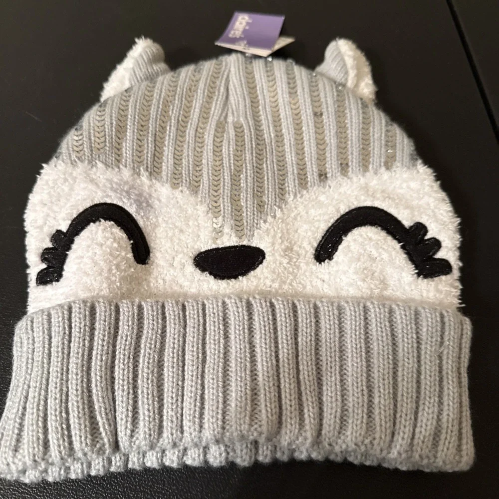 NWT Claire's Animal Style Kids Beanie-Sequined